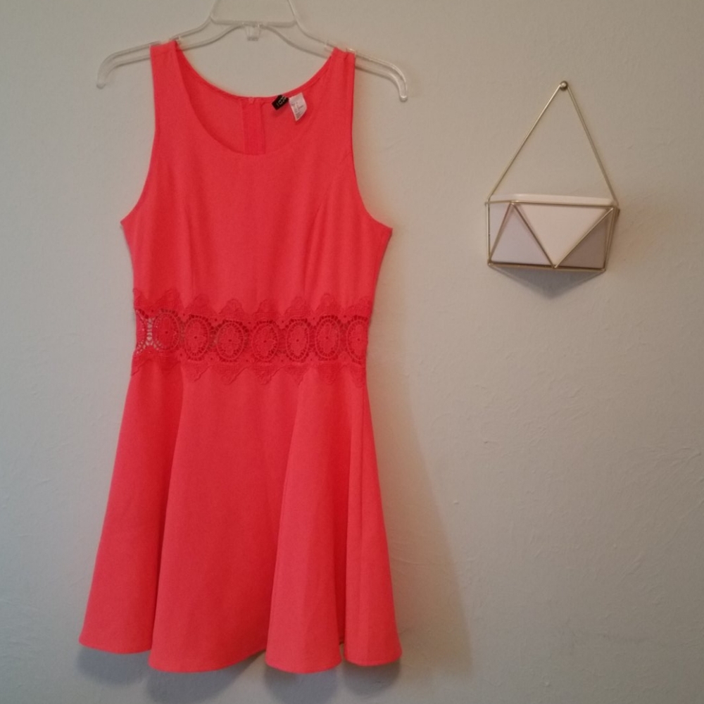 Hot pink fit and flare dress